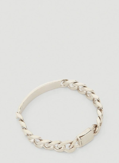 Shop Maison Margiela Logo Chain Bracelet In Silver