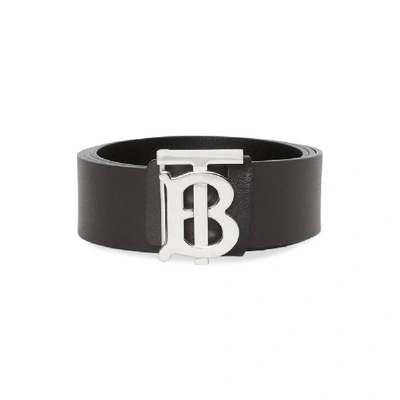 Shop Burberry Logo Reversible Buckle Belt In Black