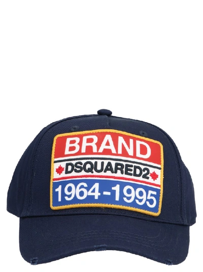 Shop Dsquared2 Logo Patch Cap In Blue