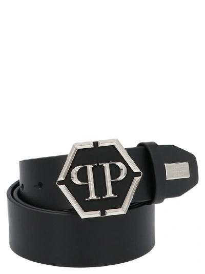 Shop Philipp Plein Logo Buckle Belt In Black