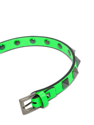 Shop Valentino Garavani Rockstud Bracelet In Green