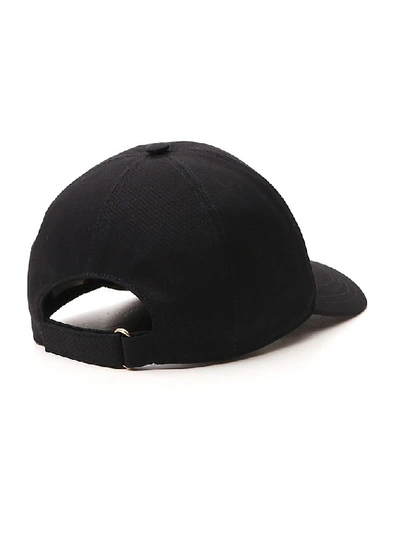 Shop Gucci Logo Label Baseball Hat In Black
