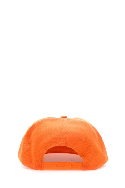 Shop Woolrich Printed Baseball Cap In Orange