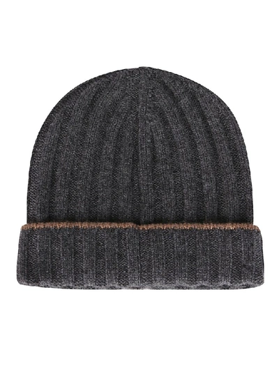 Shop Brunello Cucinelli Knit Beanie In Grey