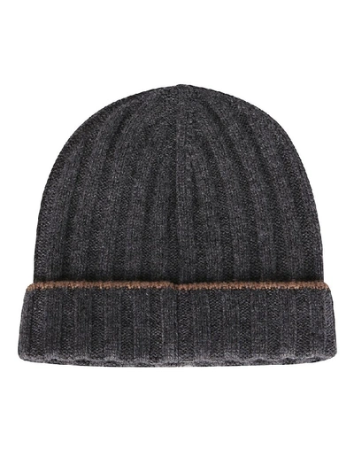 Shop Brunello Cucinelli Knit Beanie In Grey