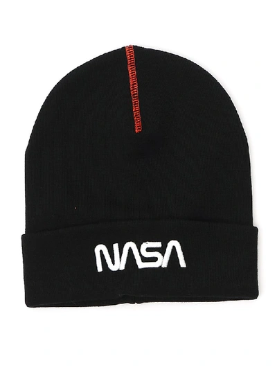 Heron Preston Men's Nasa Foldover Beanie Hat In Black | ModeSens