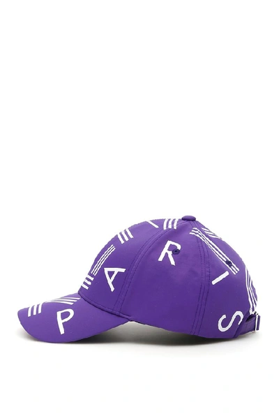 Shop Kenzo Logo Baseball Cap In Purple