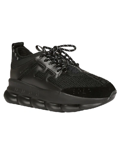 Shop Versace Chain Reaction Sneakers In Black