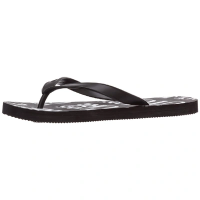 Shop Versace Jeans Couture Logo Embossed Flip Flops In Black