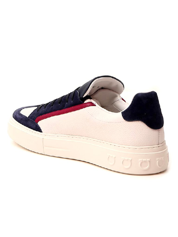 salvatore ferragamo men's borg gancini leather sneakers