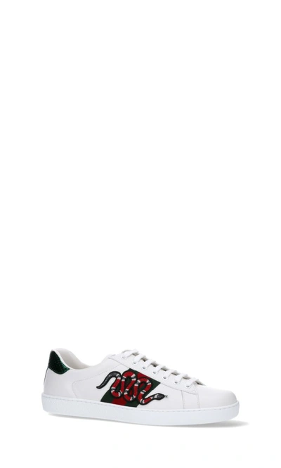 Shop Gucci Ace Embroidered Sneakers In White