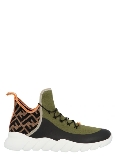 Shop Fendi Ff Contrasting Panelled Sneakers In Multi