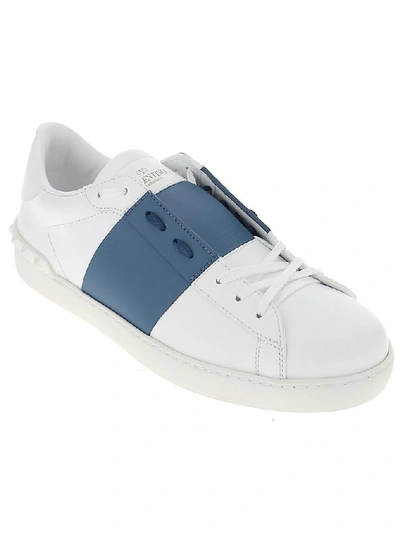 Valentino Garavani White/powder Blue Open Sneakers | ModeSens