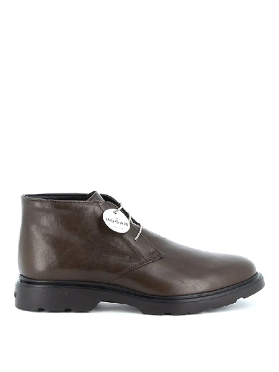 Shop Hogan H393 Derby Desert Boots In Brown