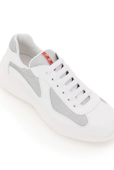 Shop Prada America's Cup Low Top Sneakers In White