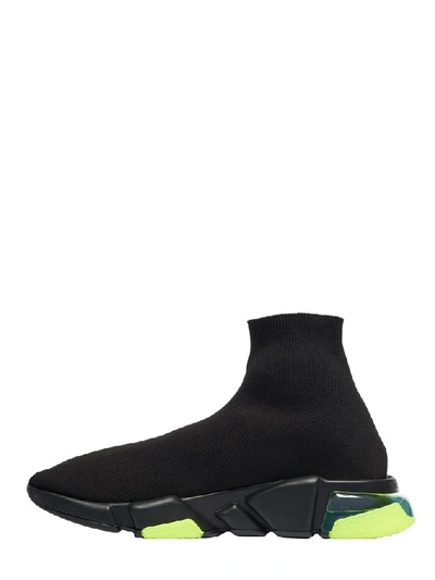 Balenciaga Black & Green Speed Clear Sole Sneakers | ModeSens