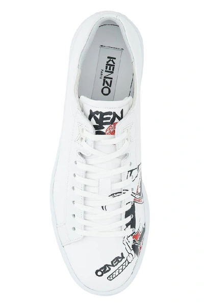 Shop Kenzo Kung Fu Rat Tennis Trainers In White