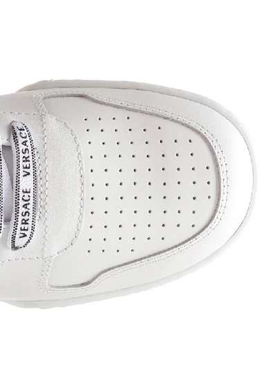 Shop Versace Logo Low In White