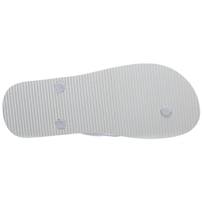 Shop Versace Jeans Couture Logo Embossed Flip Flops In White