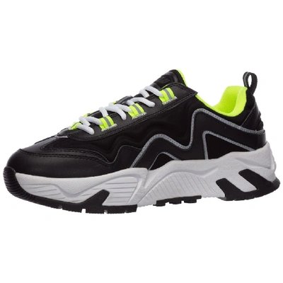 Msgm Vortex Mixed-media Leather Sneakers In Black | ModeSens