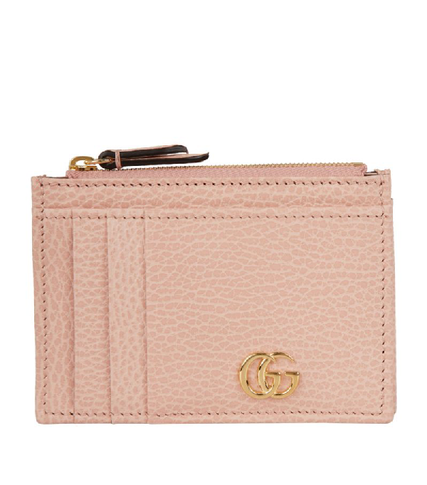 Gucci Pink Gg Marmont Card Holder | ModeSens