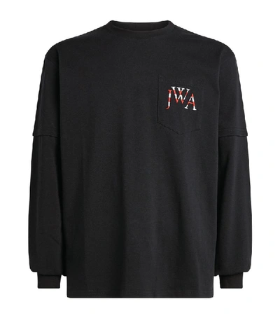 Shop Jw Anderson Logo Embroidered Long-sleeved T-shirt