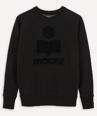Shop Isabel Marant Étoile Milly Lurex Logo Sweater In Faded Black