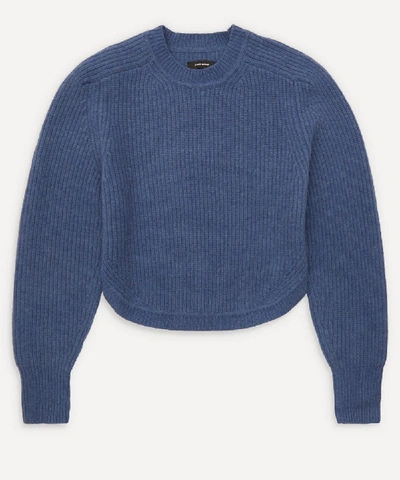 Shop Isabel Marant Brent Cashmere Rib Sweater In Blue
