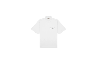 Pre-owned Fear Of God  Essentials Short Sleeve Boxy Polo White