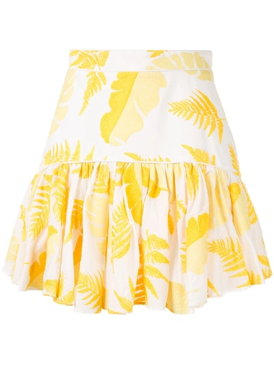 Shop Acler Wray Ruffled Skirt In Yellow
