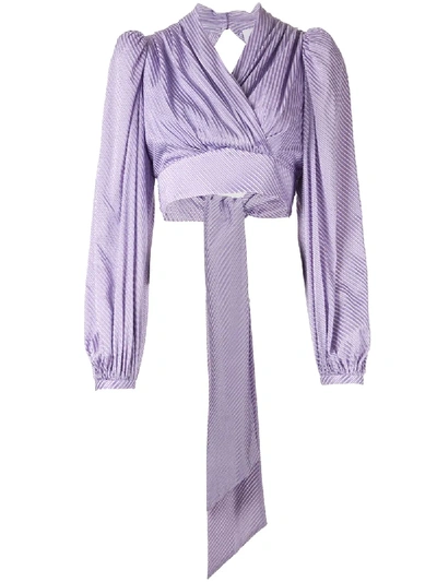 Shop Acler Blackburn Cropped Blouse In Purple