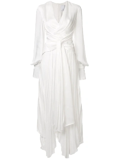Shop Acler Empire Asymmetric Hem Dress In White