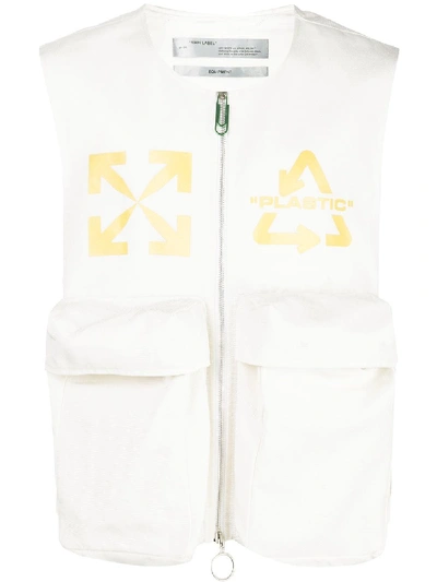 Shop Off-white "plastic" Printed Vest In Neutrals
