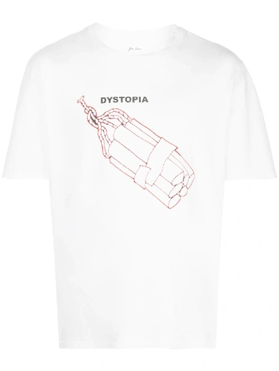Shop Julien David Dystopia Round-neck T-shirt In White