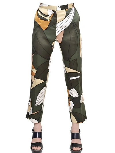 Marni Printed Cotton Blend Ottoman Trousers In Multicolor