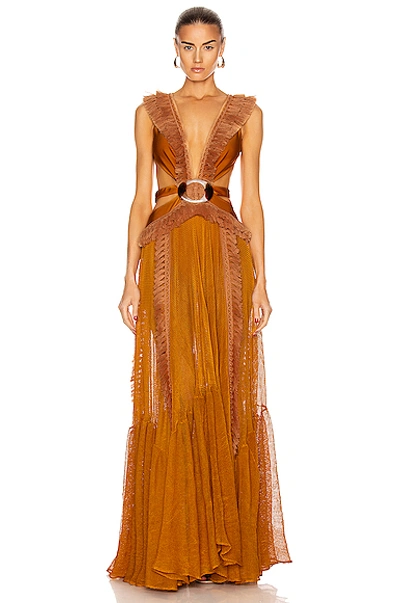 Shop Patbo Netted Fringe Beach Dress In Sunflower