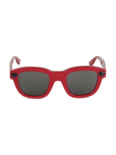 Shop Saint Laurent Core 48mm Square Sunglasses In Red