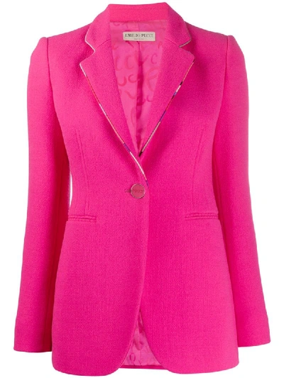 Shop Emilio Pucci Single-breasted Blazer In Pink