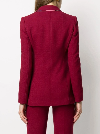 Shop Emilio Pucci Trimmed Single-breasted Blazer In Red