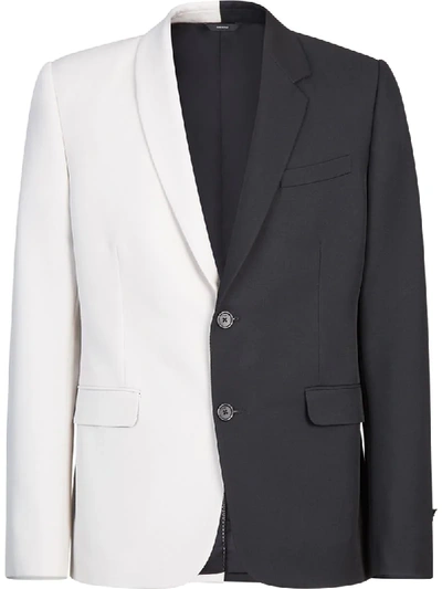 Shop Fendi Colour-blocked Blazer In White