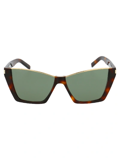 Shop Saint Laurent Sunglasses In Havana Havana Green