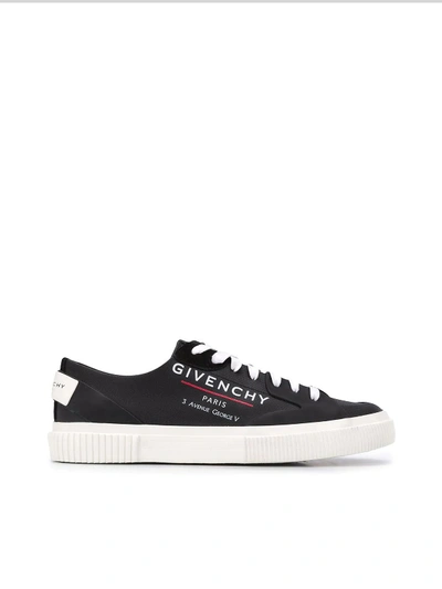 Shop Givenchy Tennis Logo Light Sneakers In Black