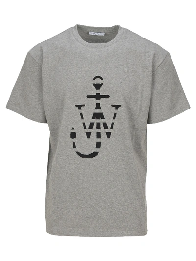 Shop Jw Anderson Lasercut Logo T-shirt In Grey