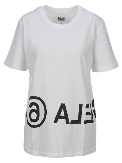 Shop Mm6 Maison Margiela Mm6 Logo Print T-shirt In White