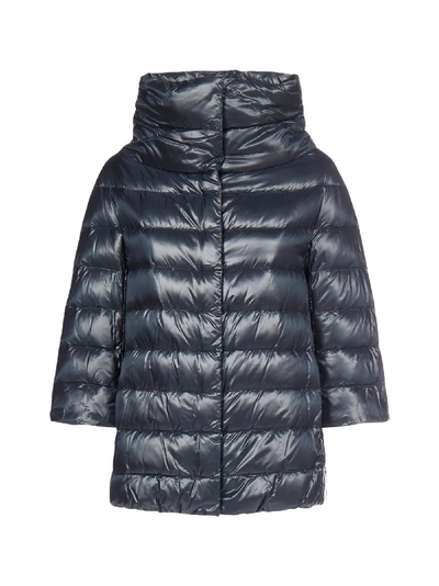 Shop Herno Aminta Quilted Nylon Down Jacket In Blu Navy