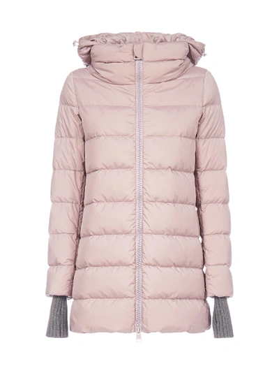 Shop Herno A-shape Chamonix Hooded Quilted Nylon Down Jacket In Lilla