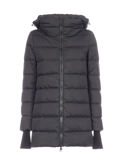 Shop Herno A-shape Chamonix Hooded Quilted Nylon Down Jacket In Nero Espresso