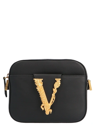 Shop Versace V Tribute Bag In Black