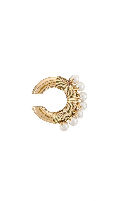 Shop Joolz By Martha Calvo Beaded Ear Cuff In Pearl