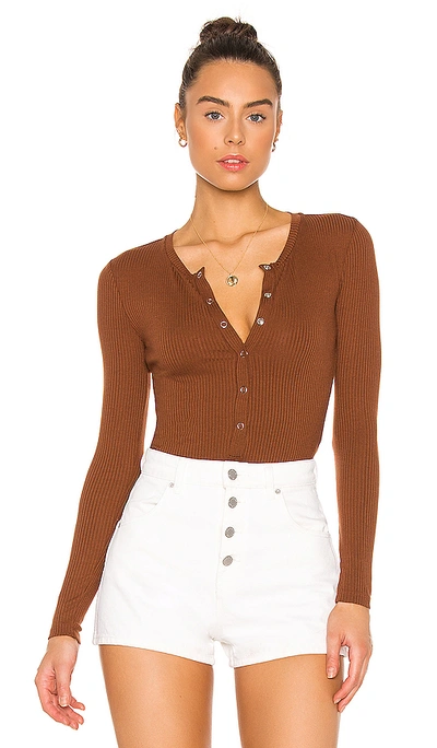 Shop Privacy Please Peoria Bodysuit In Chocolate Brown